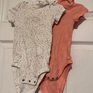 Carter's White and Coral Bodysuits Set